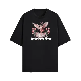 Cupid's Instinct Oversized T-shirt- Black