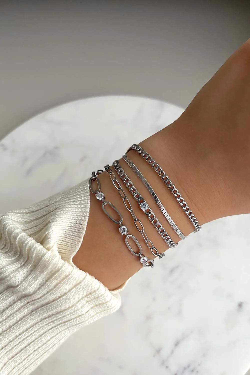 Delicate Curb Bracelet Silver