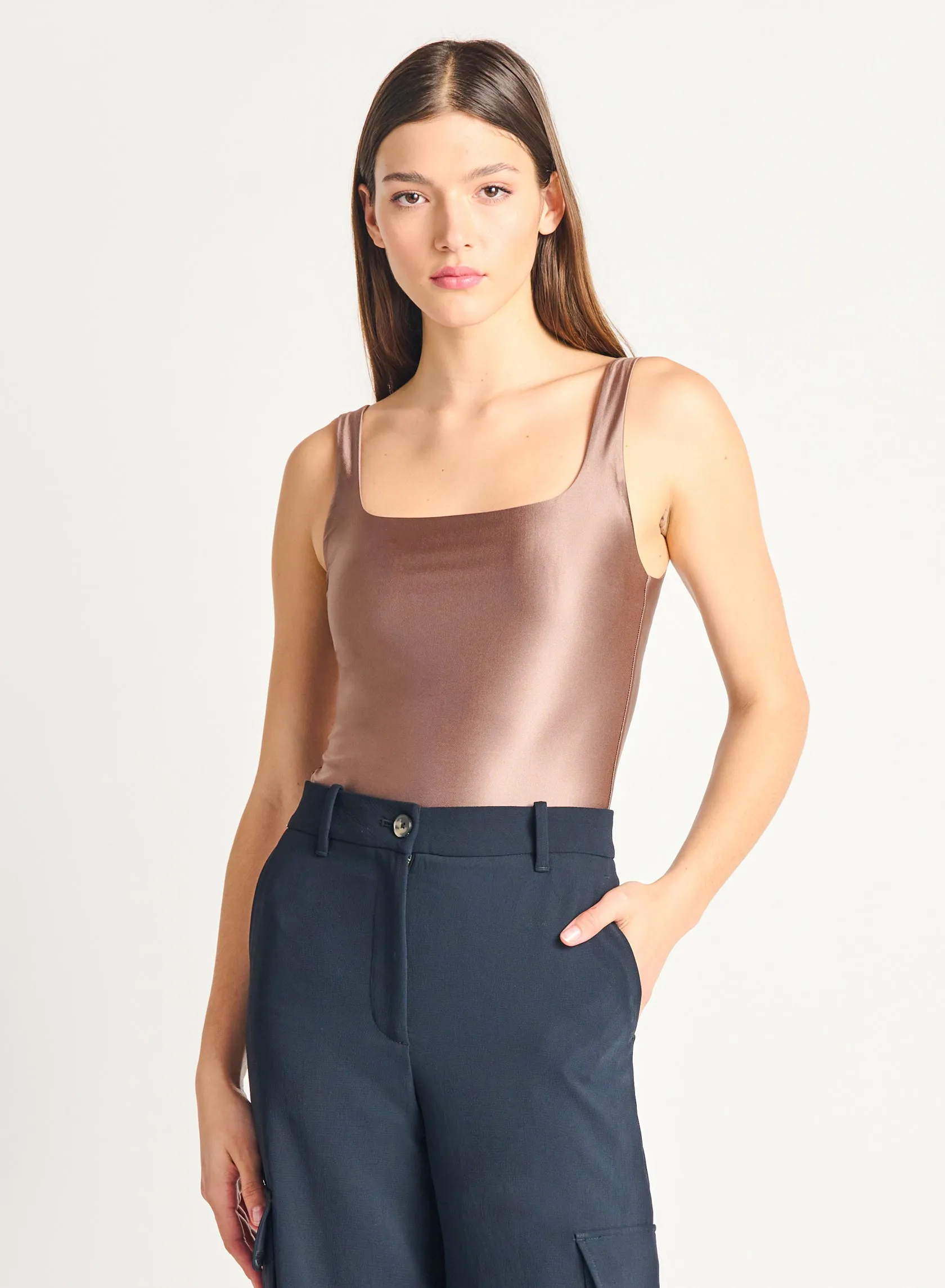 Dex Luxury Square Neck Shimmer Bodysuit