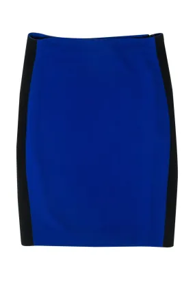 Diane von Furstenberg - Cobalt Blue & Black Paneled Pencil Skirt Sz 12