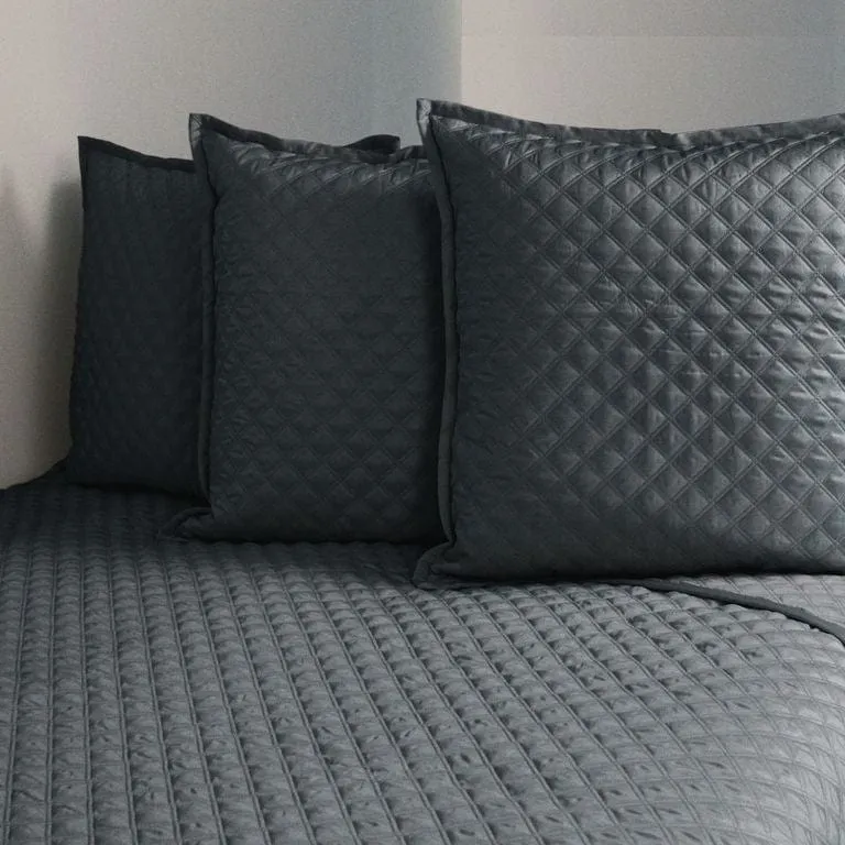 Double Diamond Charcoal Coverlet Set by Ann Gish