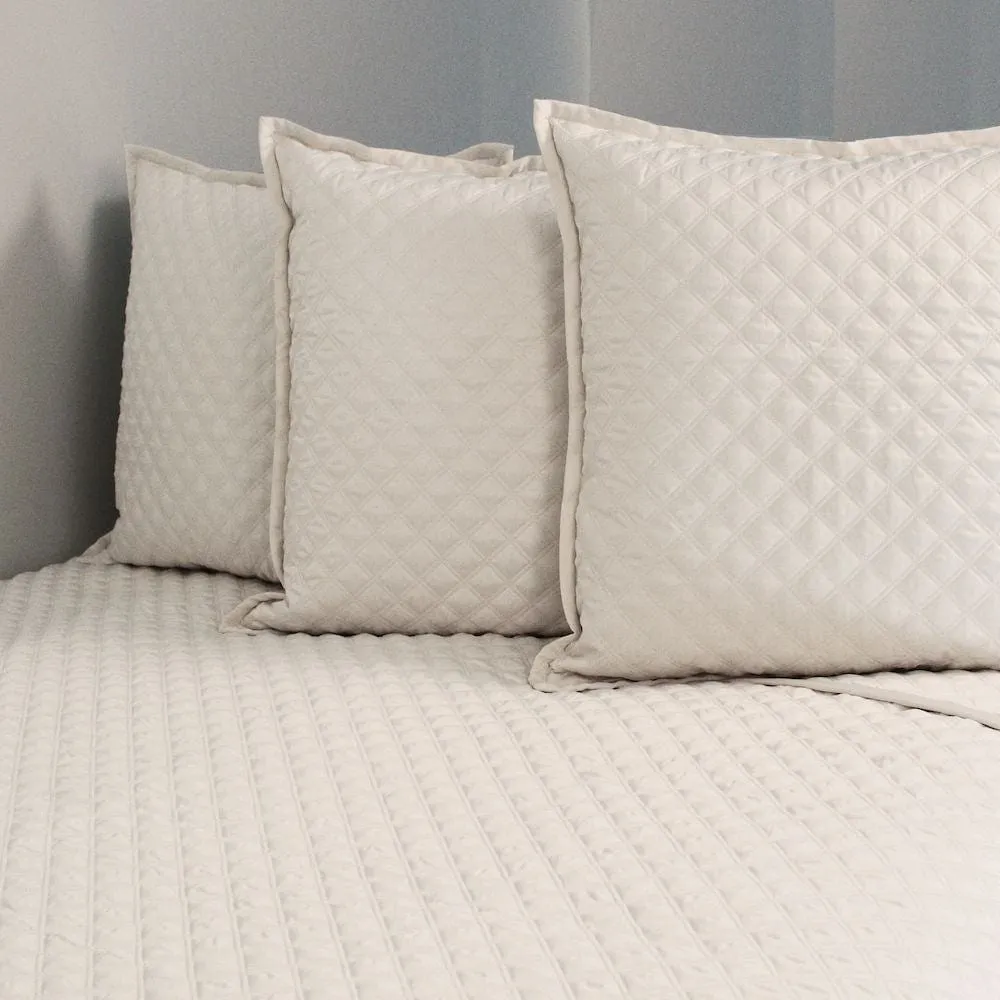 Double Diamond Ivory Coverlet Set by Ann Gish