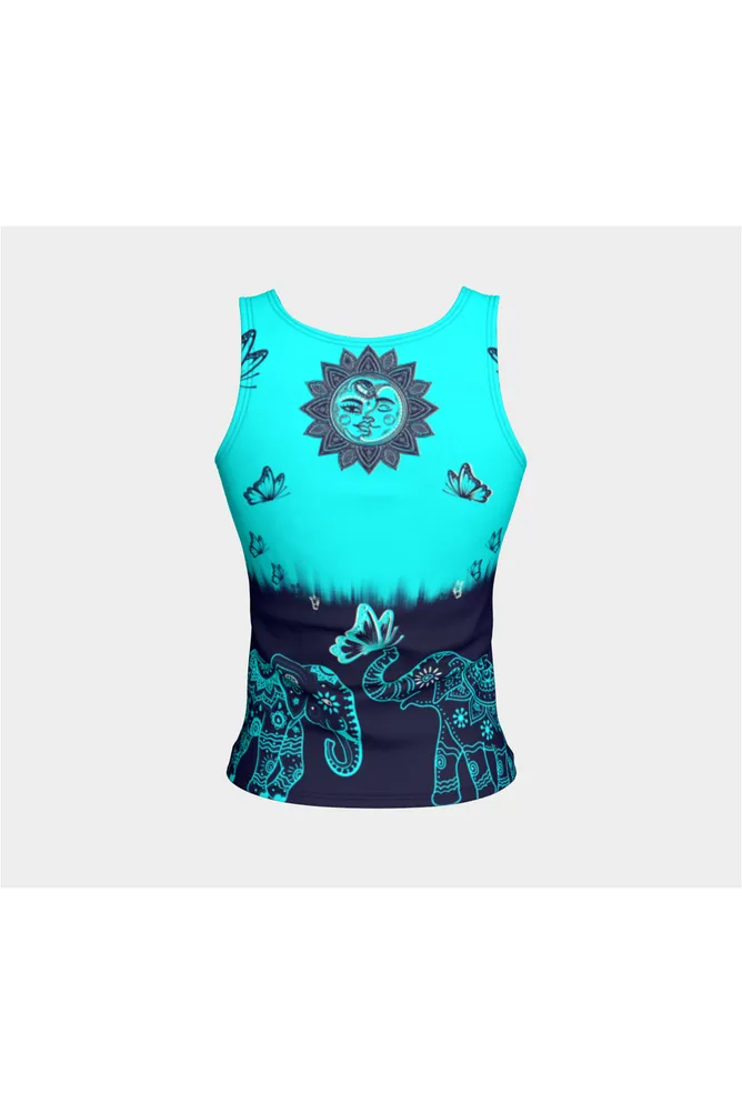 Elephants and Butterflies Fitted Tank Top