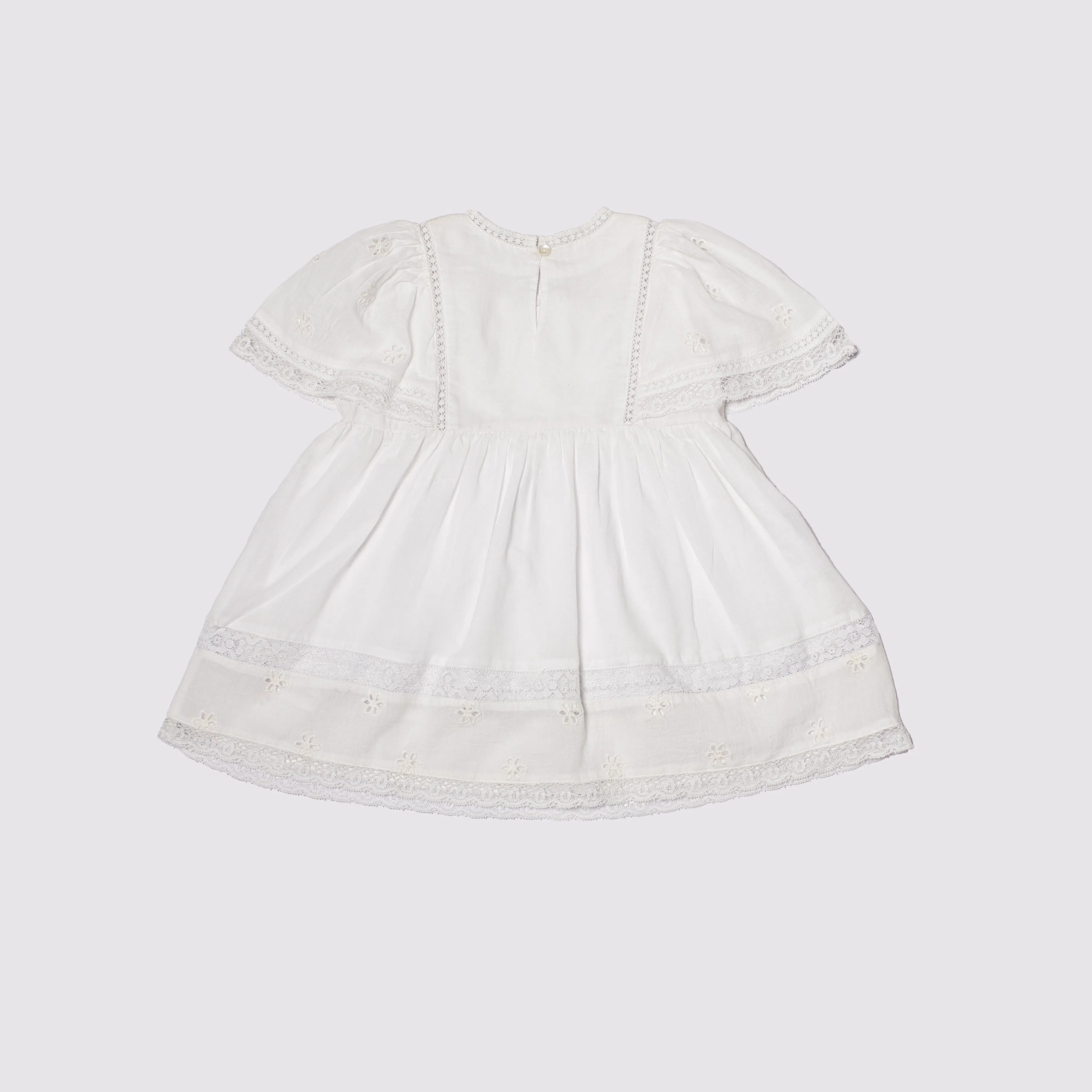 Embroidered Dress - White