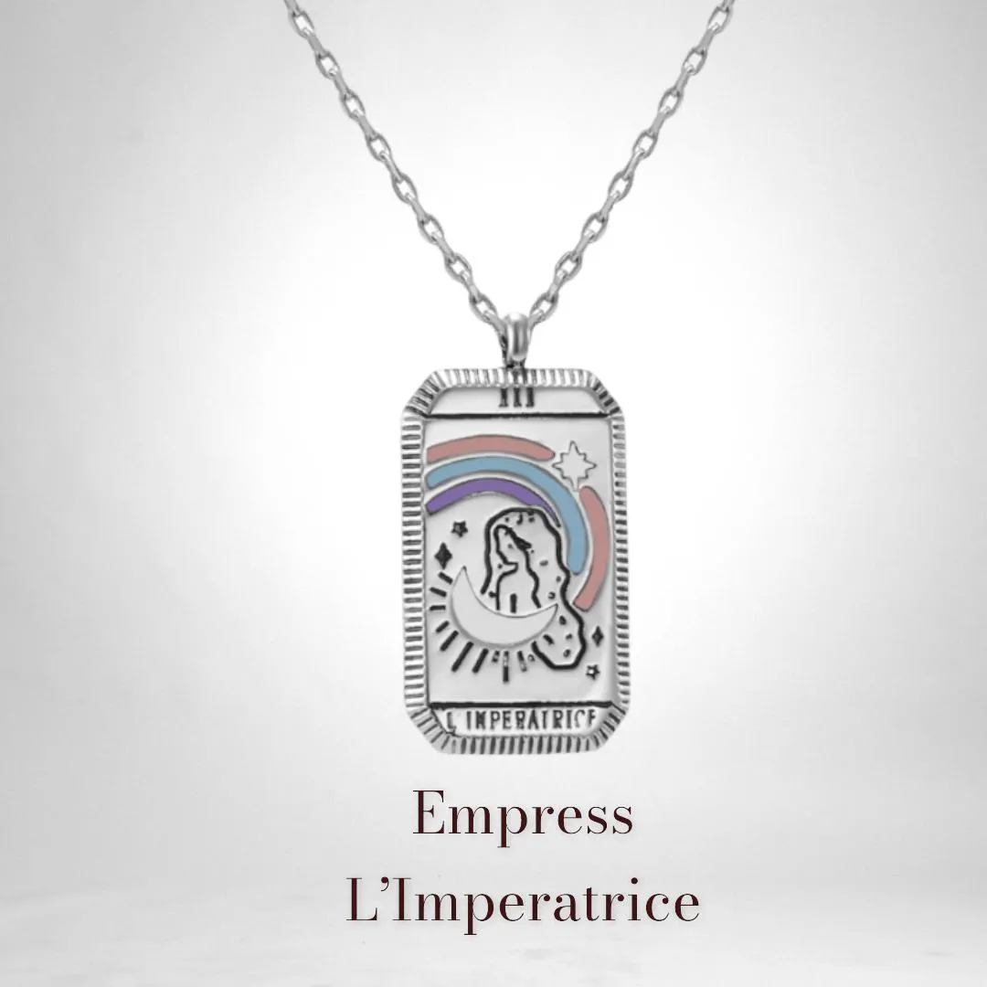 Empress Tarot Card Silver Necklace