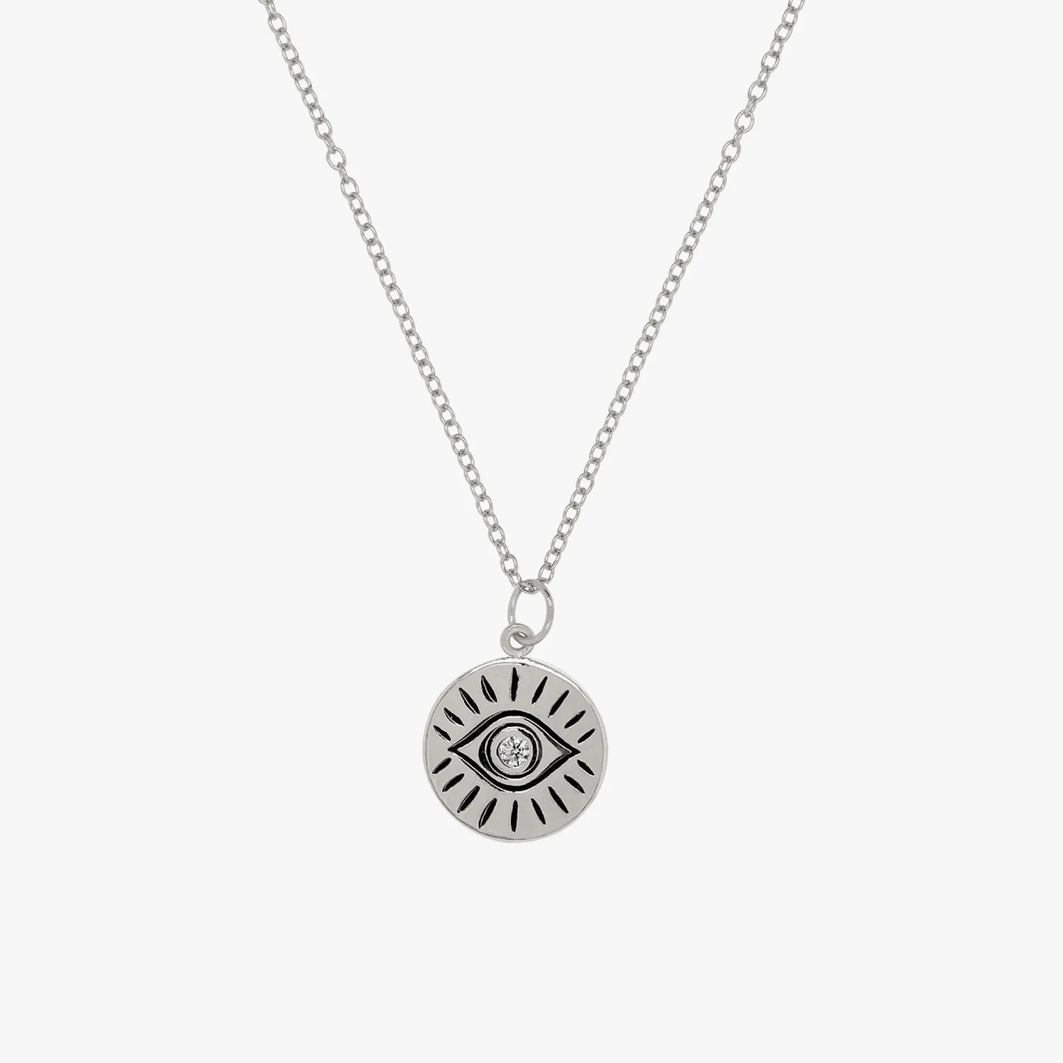 Evil Eye Disc Necklace