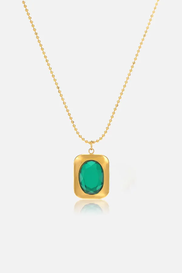 Fashion Colorful Geometric Pendant Necklace