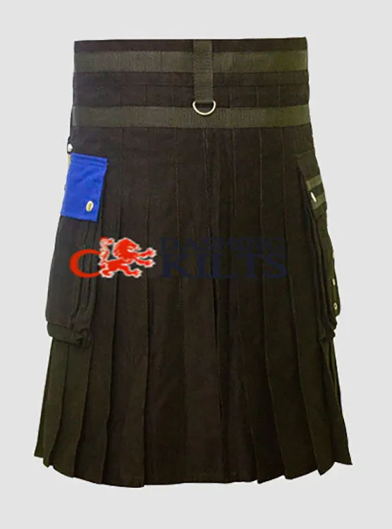 Fashion Tactical Blue & Black Hybrid Kilt