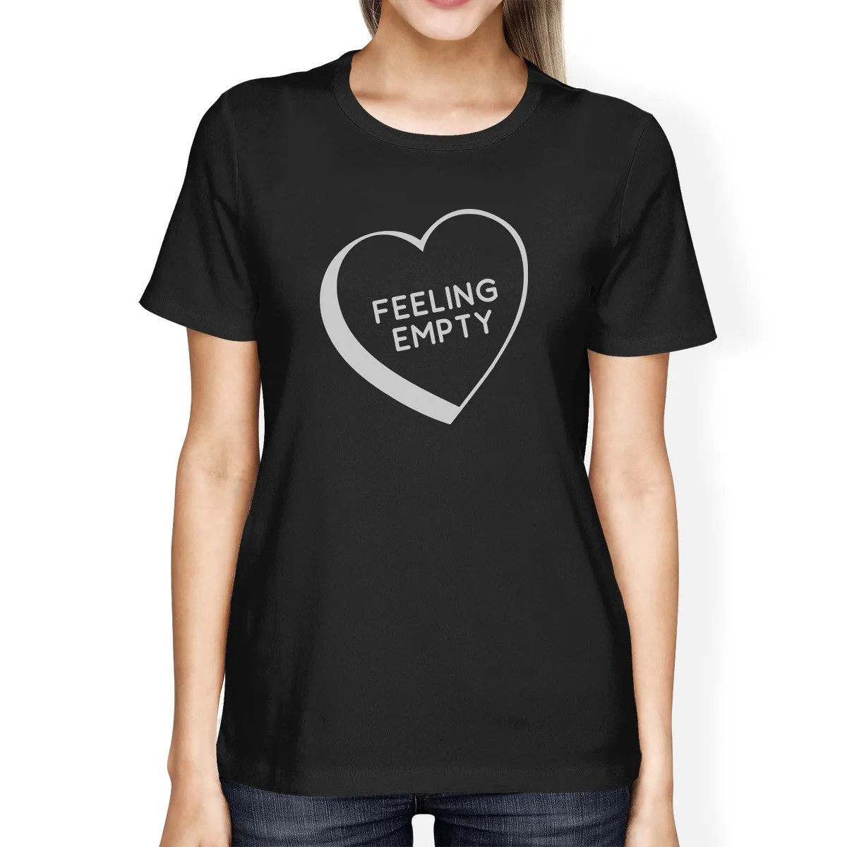 Feeling Empty Heart Black Short Sleeve T Shirt Unique Gift Idea