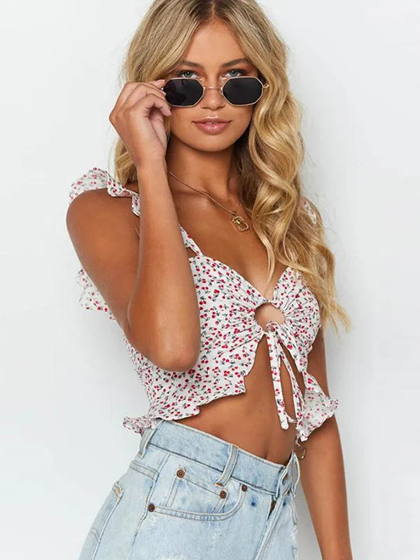 Floral Lace Open Back Top