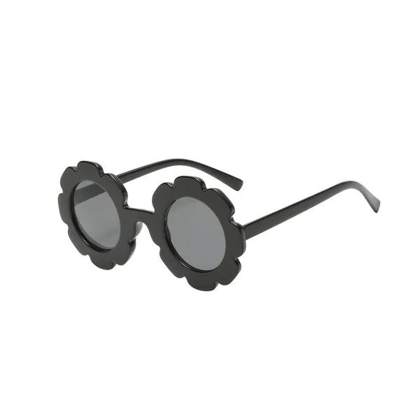 Flower Sunglass, Black Lens