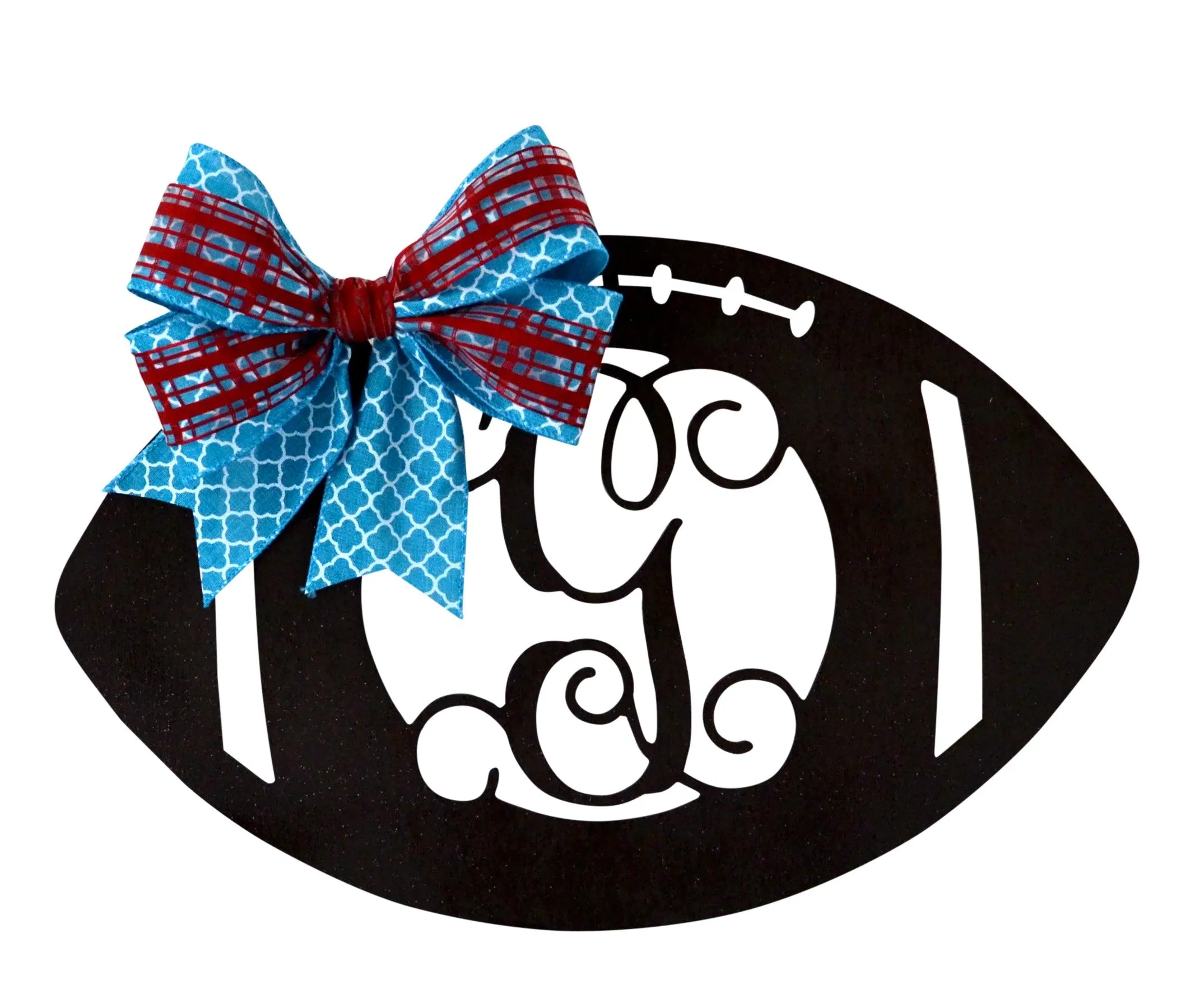 Football Wreath Decorations | Football Monogram Door Hanger