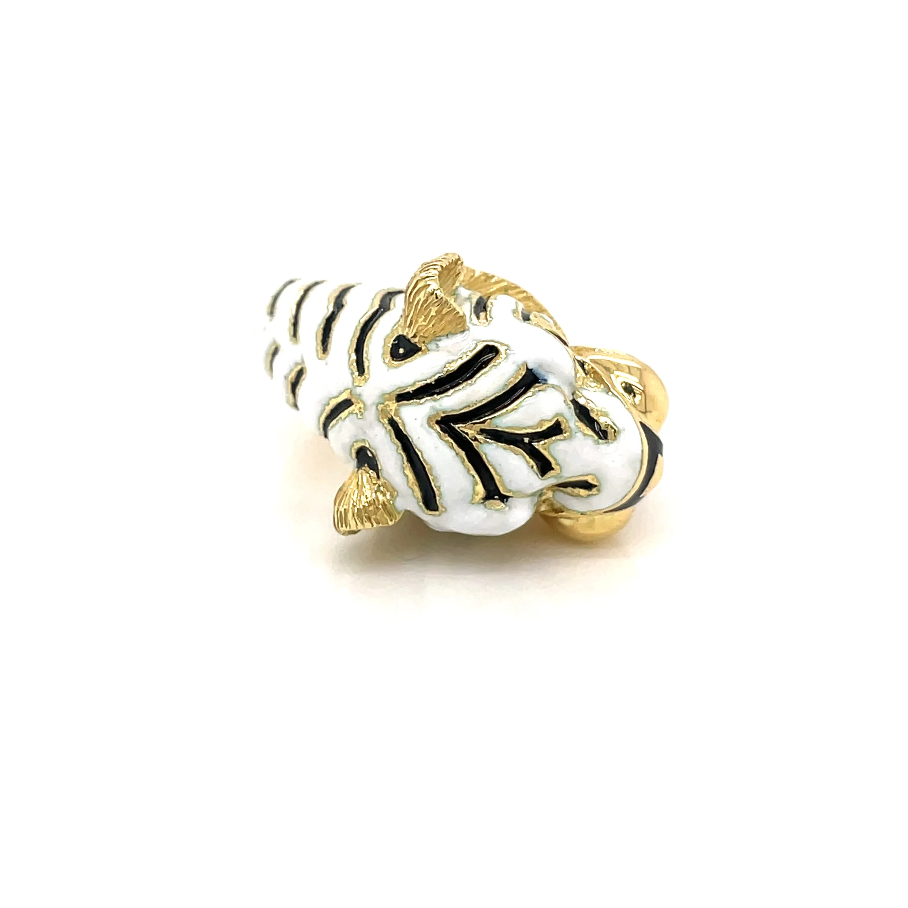 Frascarolo Italy Enamel Gold Tiger Ring