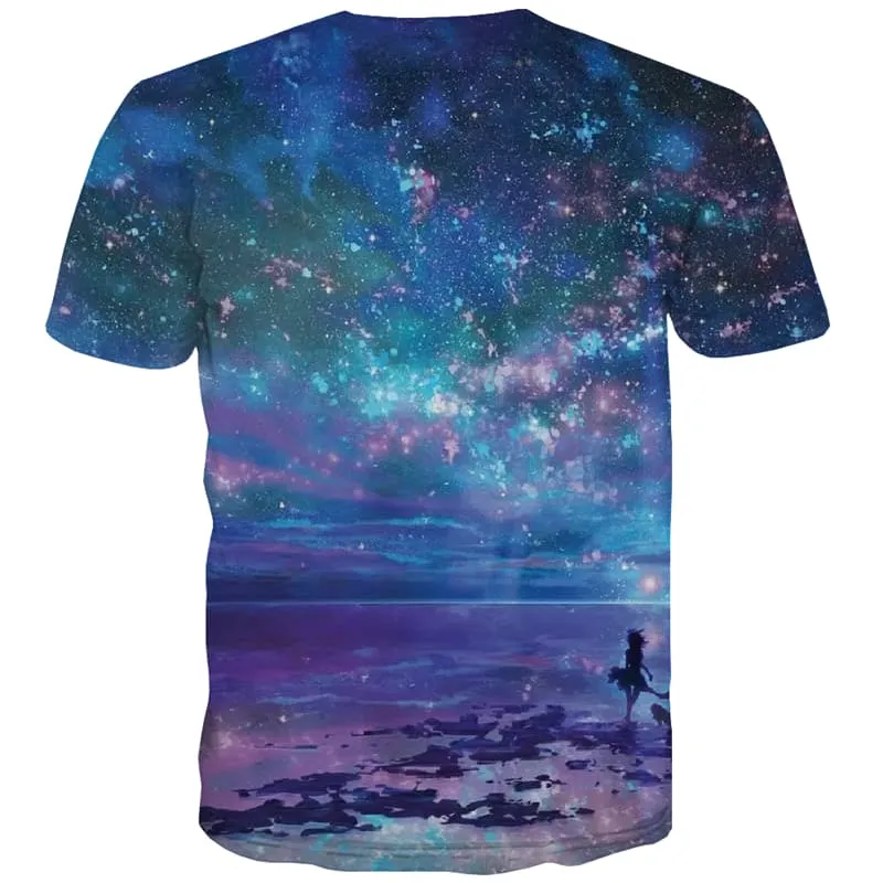 Galaxy T shirts Men Love Tshirts Novelty Space T-shirts 3d Universe Tshirt Anime