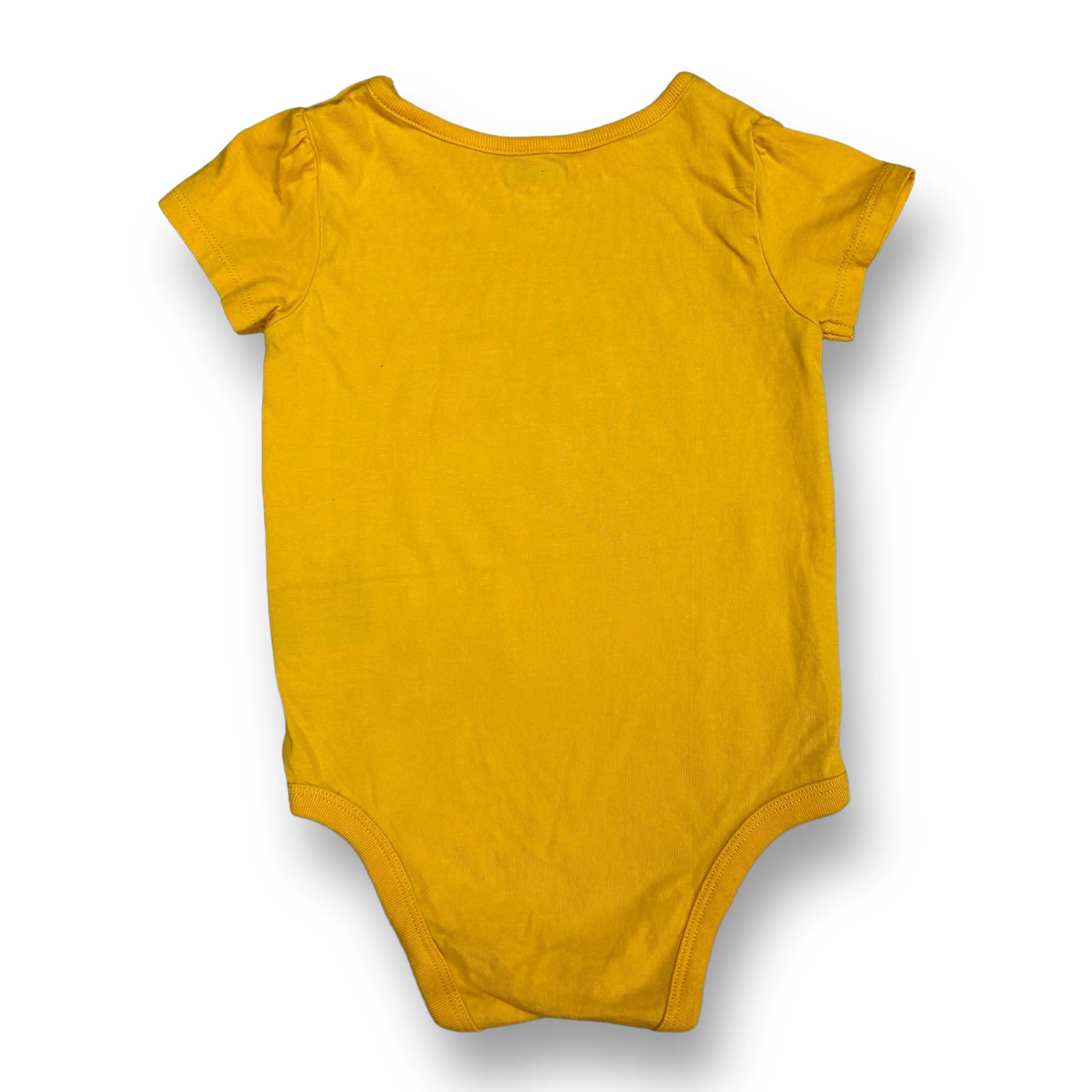 Girls Garanimals Size 18 Months Mustard Birthday Short Sleeve Bodysuit