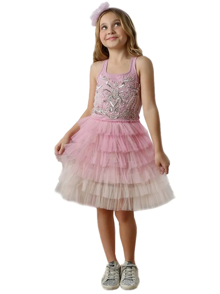 Girls Pink Aimee Embroidered Tutu Dress, 12M-14