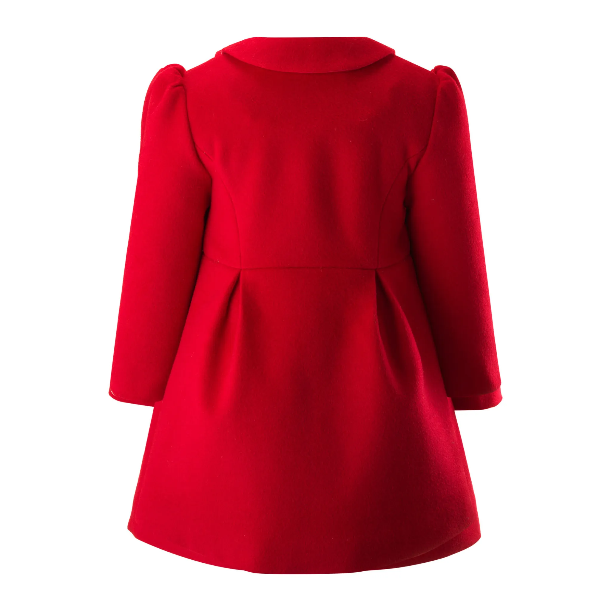 Girls Red Bow Trim Coat