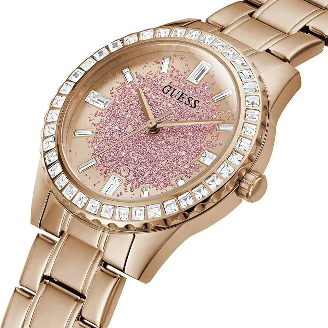 Guess Glitter Burst Ladies Rose Gold Watch GW0405L3