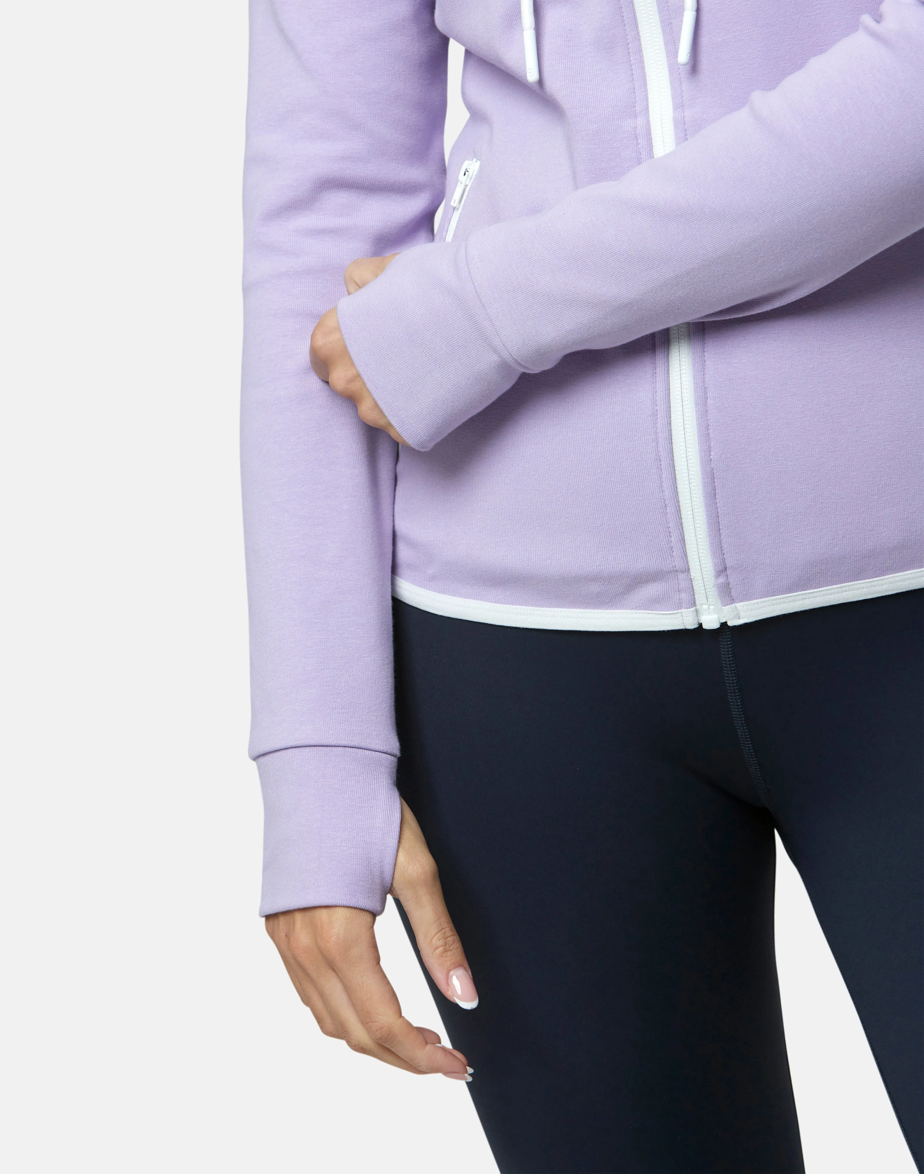 Gym Coffee Chill Zip Hoodie (Womens) - Lilac