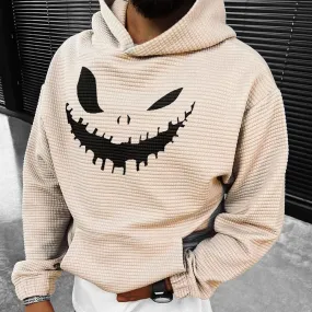 Halloween Smiley Print Casual Oversized  Sweatshirt Hoodie