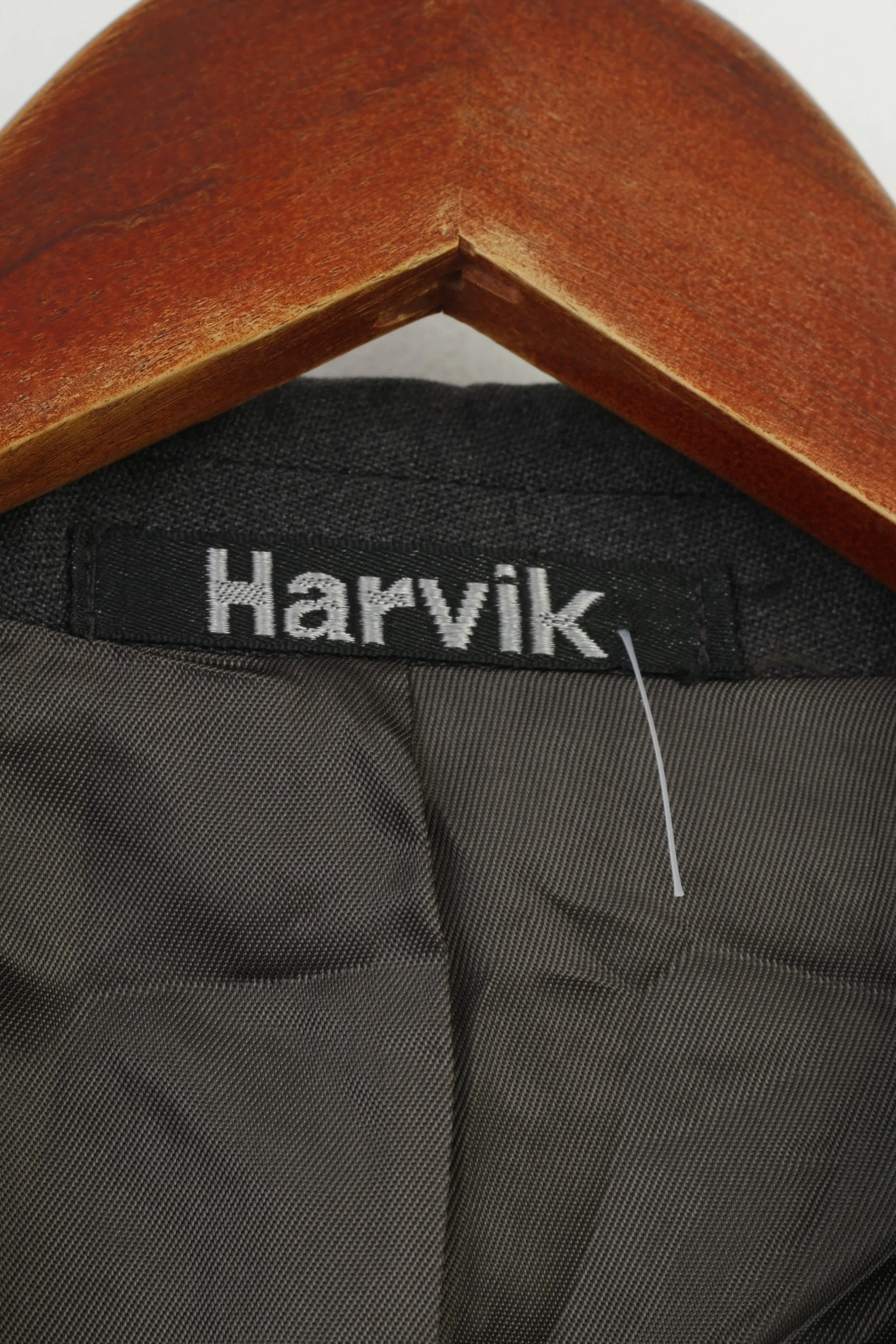 Harvik Men 42 Blazer Grey Gold Buttons Multi Pockets Single Breasted Vintage Top Jacket