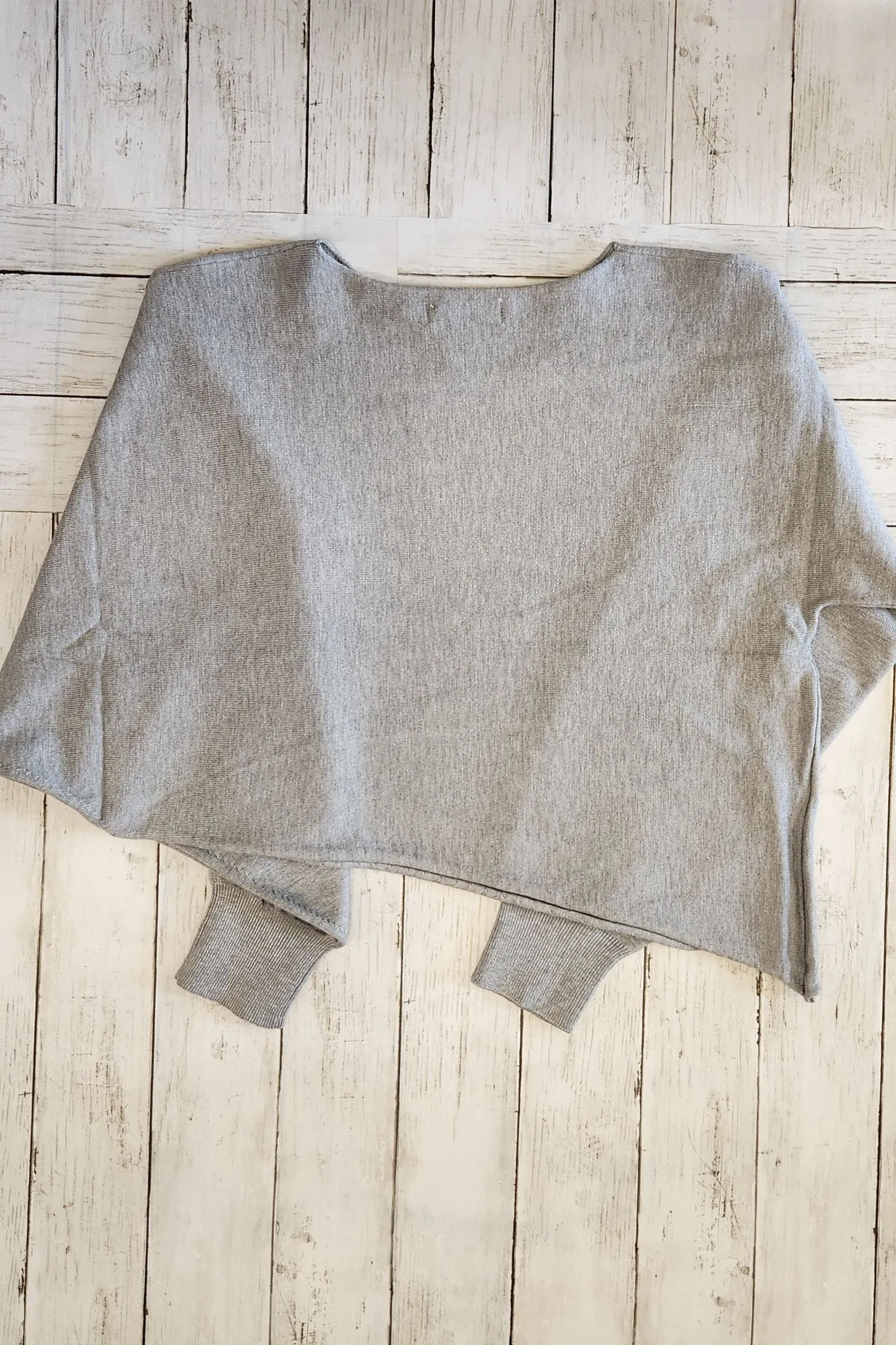 Heather Gray Asymmetrical Sweater Top