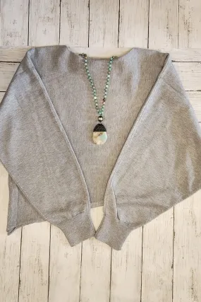 Heather Gray Asymmetrical Sweater Top