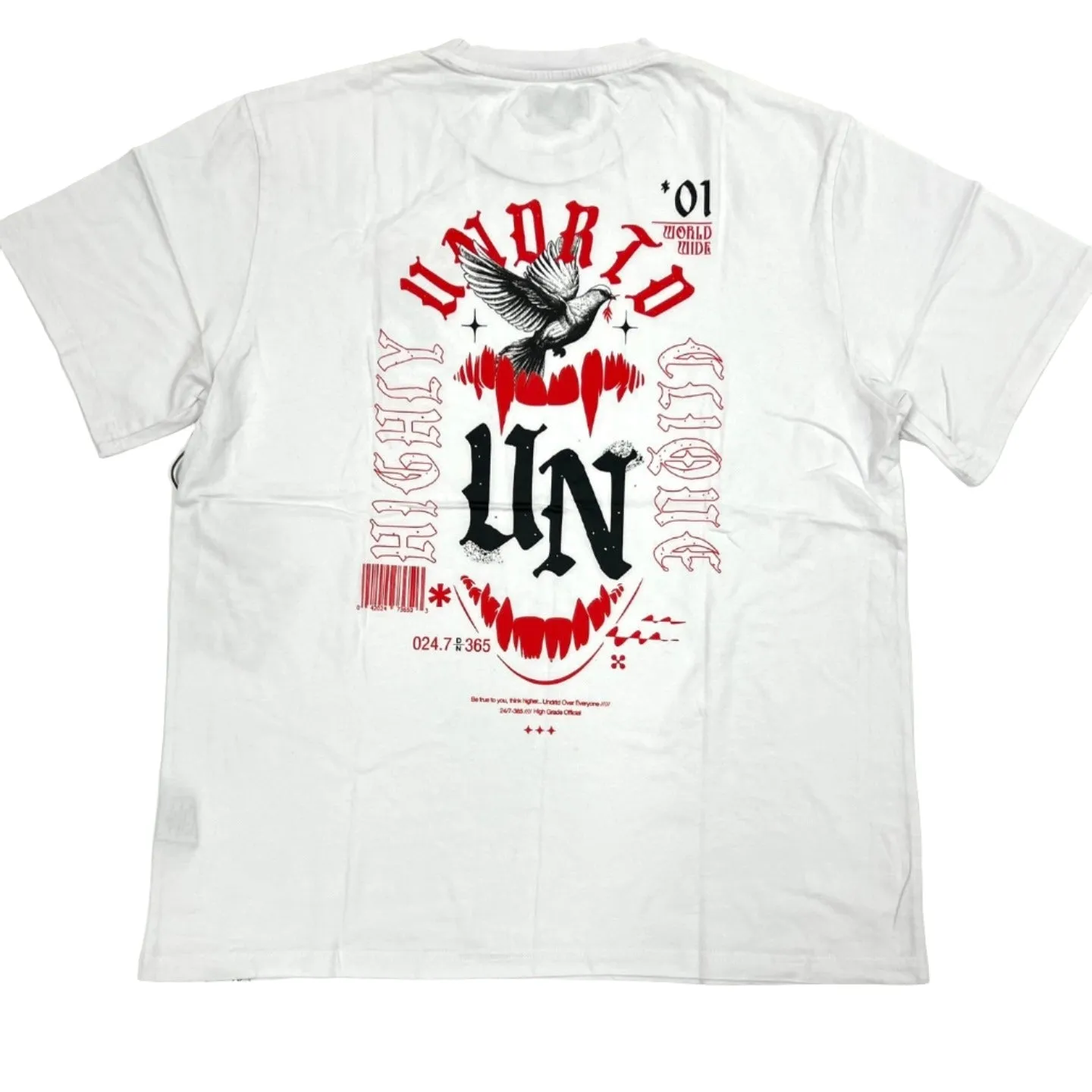 HIGHLY UNDRTD CLIQUE Washed Vintage Graphic T-Shirt - White