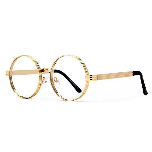 Iconic 52mm Thick Triple Ring Round Metal Frame Eyewear