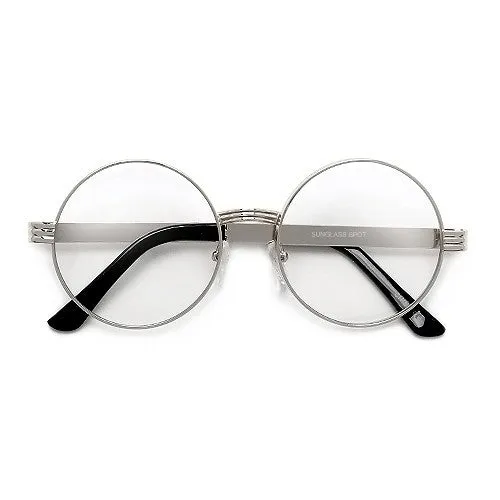 Iconic 52mm Thick Triple Ring Round Metal Frame Eyewear