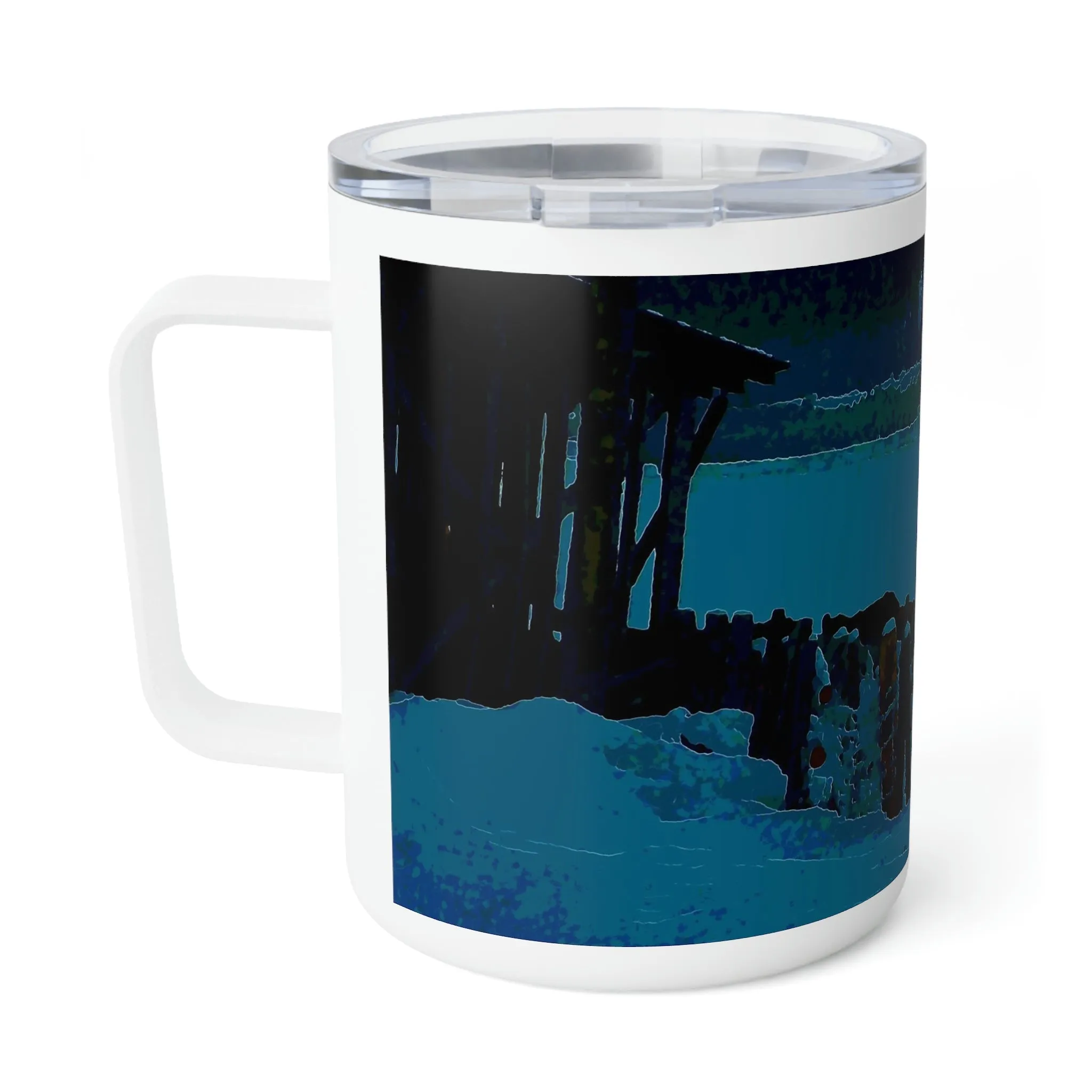 Insulated Coffee Mug, 10oz ... A Quiet Morning ... "Along The Red River & Nature Preserve Plateau" ... Jan23 ... Original Works ...