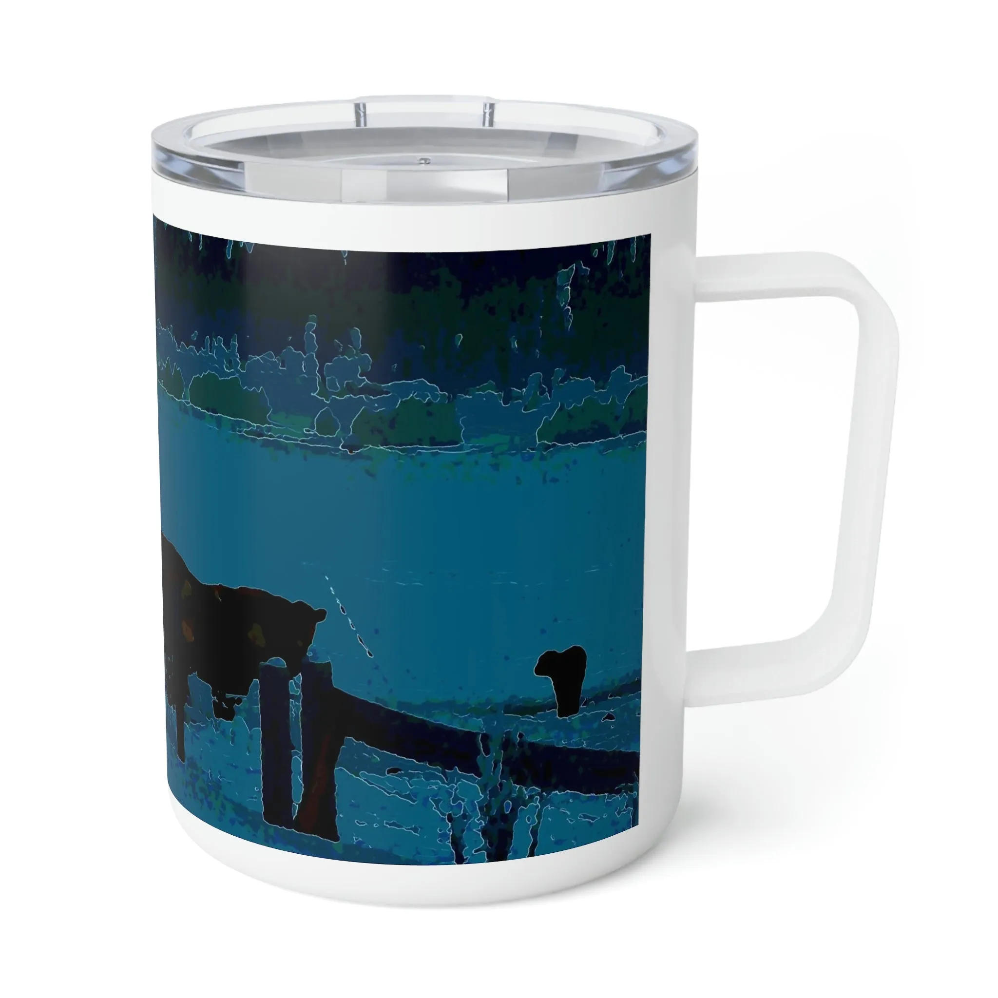 Insulated Coffee Mug, 10oz ... A Quiet Morning ... "Along The Red River & Nature Preserve Plateau" ... Jan23 ... Original Works ...