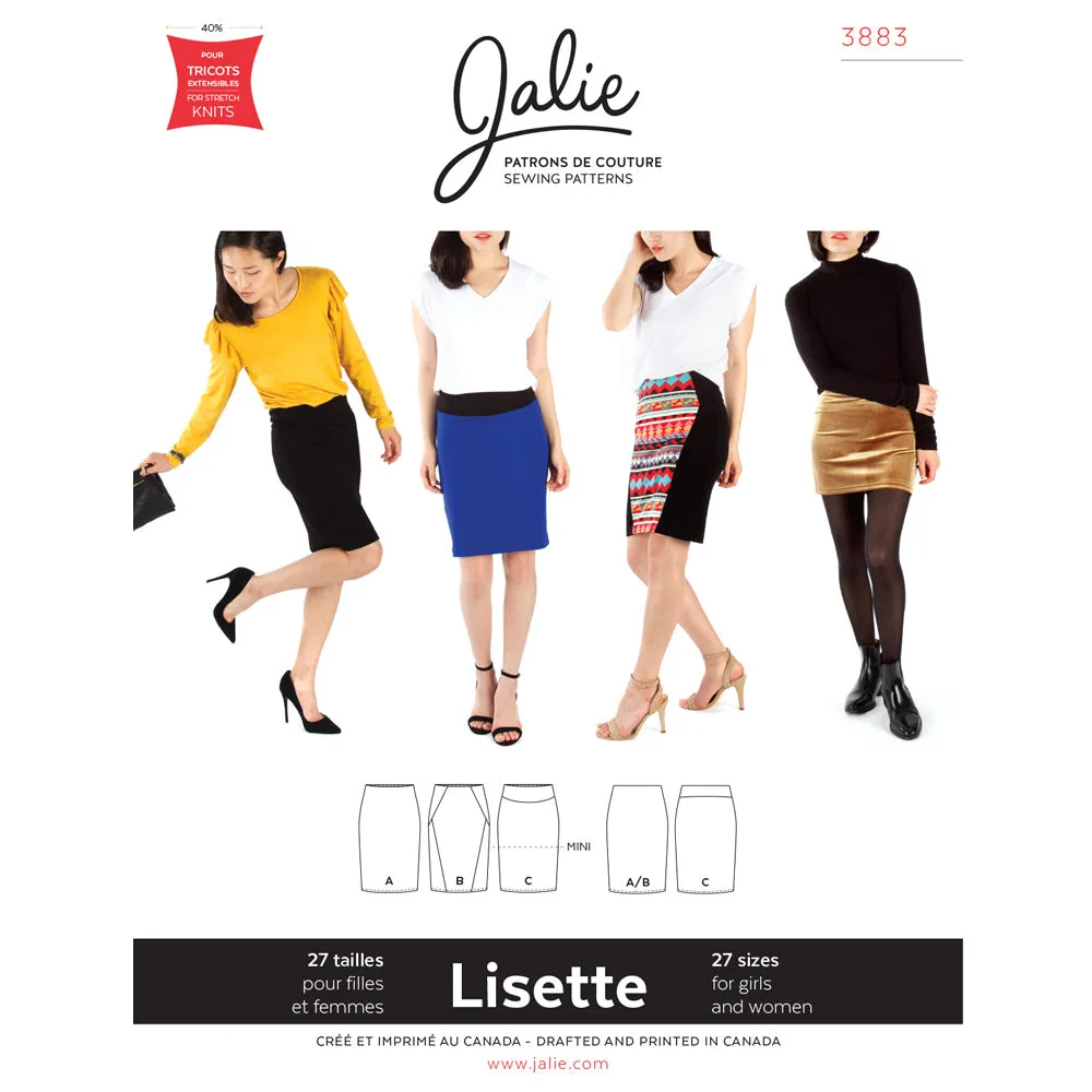 Jalie Pattern 3883 - LISETTE Pull-on Pencil Skirt