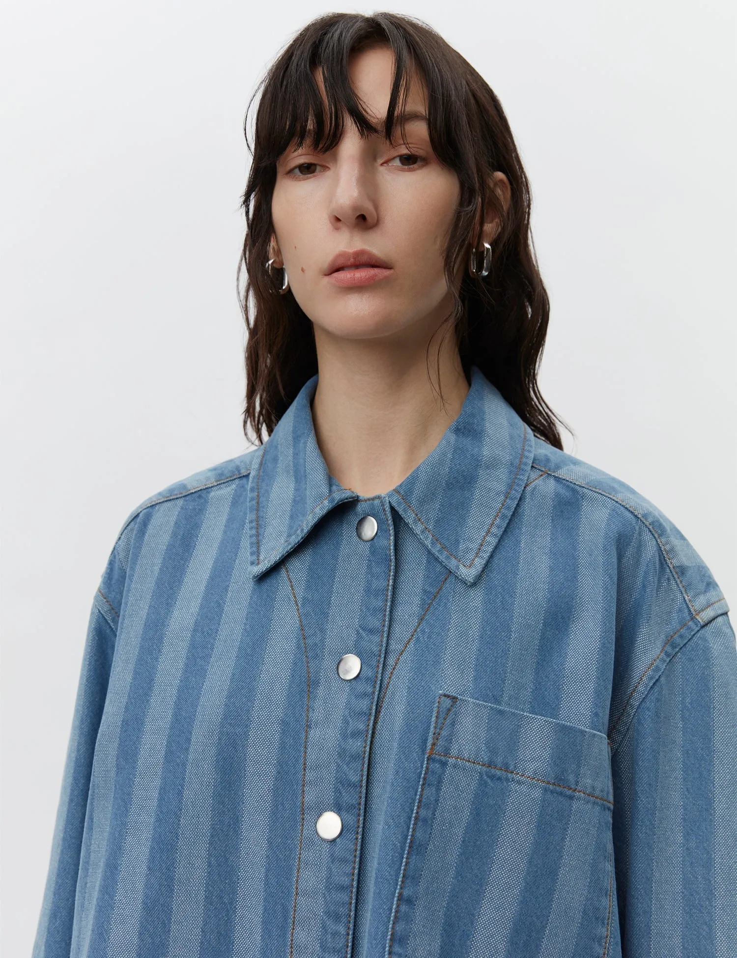 Jess Graphic Denim Shirt | Surf the Web