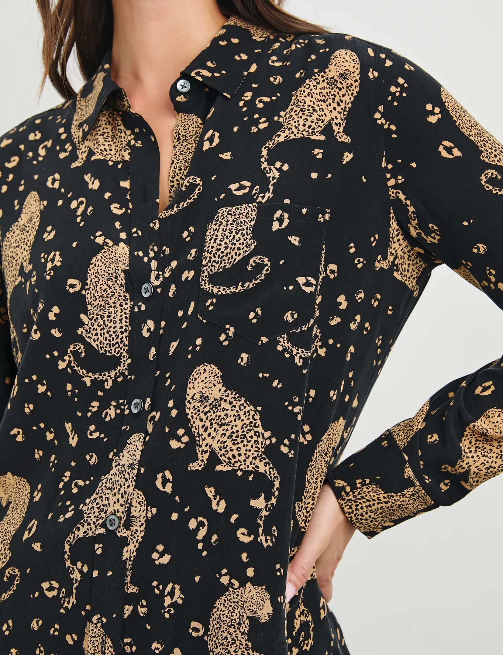 Kate Blouse, Noir Leopard