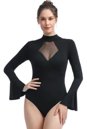 Kimi   Kai Women's "Jan" Turtle Neck Bell Sleeve Bodysuit