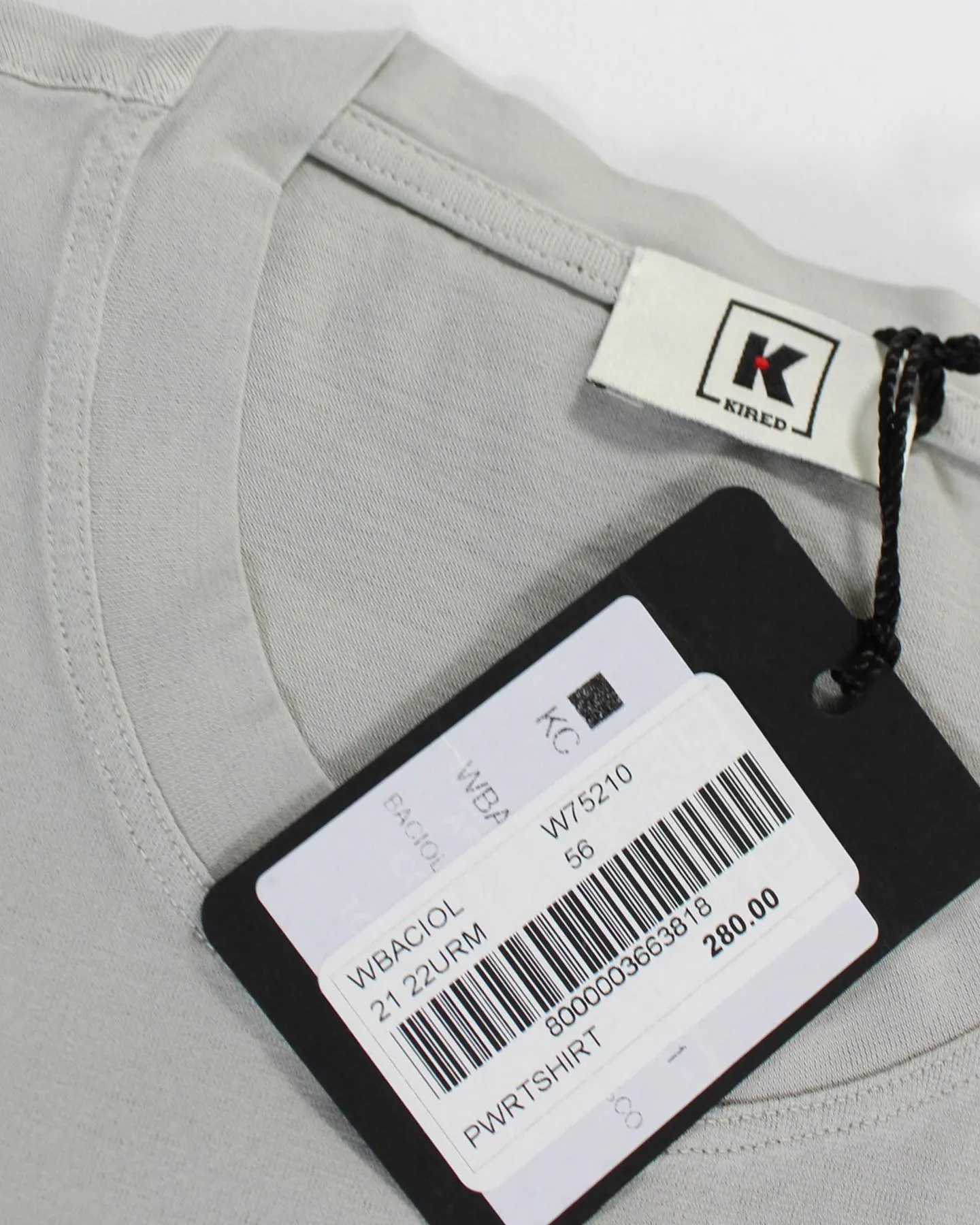 Kired Kiton Longsleeve T-Shirt Gray Crêpe Cotton EU 52 / L SALE