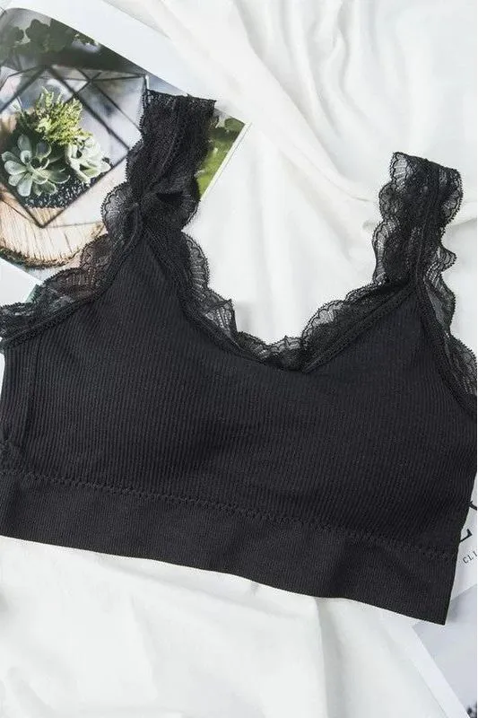 Lace Bralette- Black