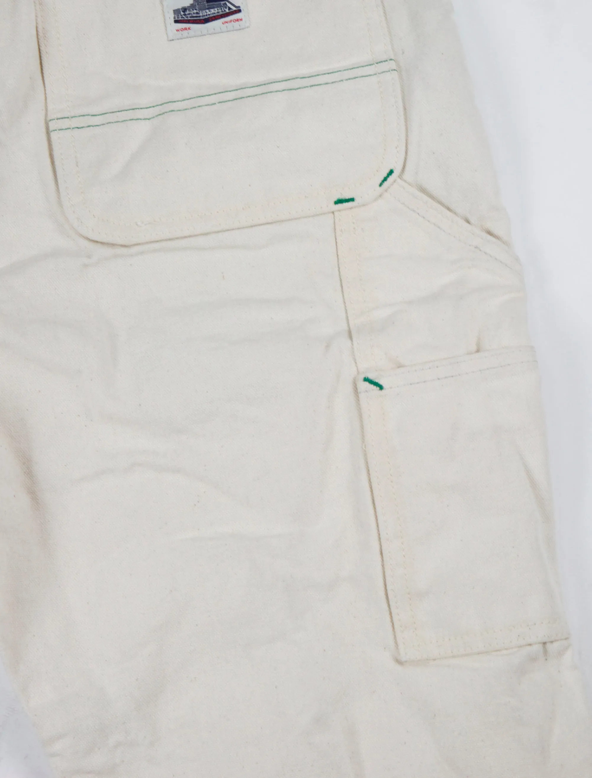 Left Field x Low Timers,  NYC inspired  hand drawn work pants  - Natural Mt Vernon Duck Double Knee Work Uniform  Chino Size 38" running 36"