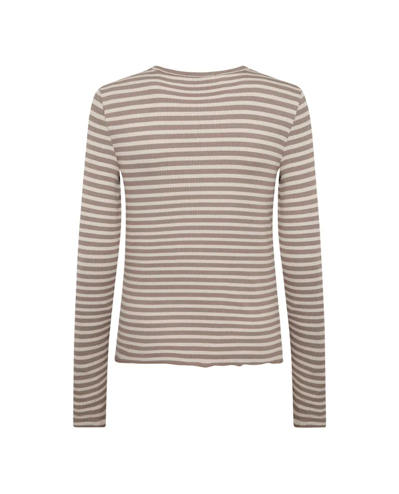 Levete Room Ika Taupe Brown Stripe T-Shirt