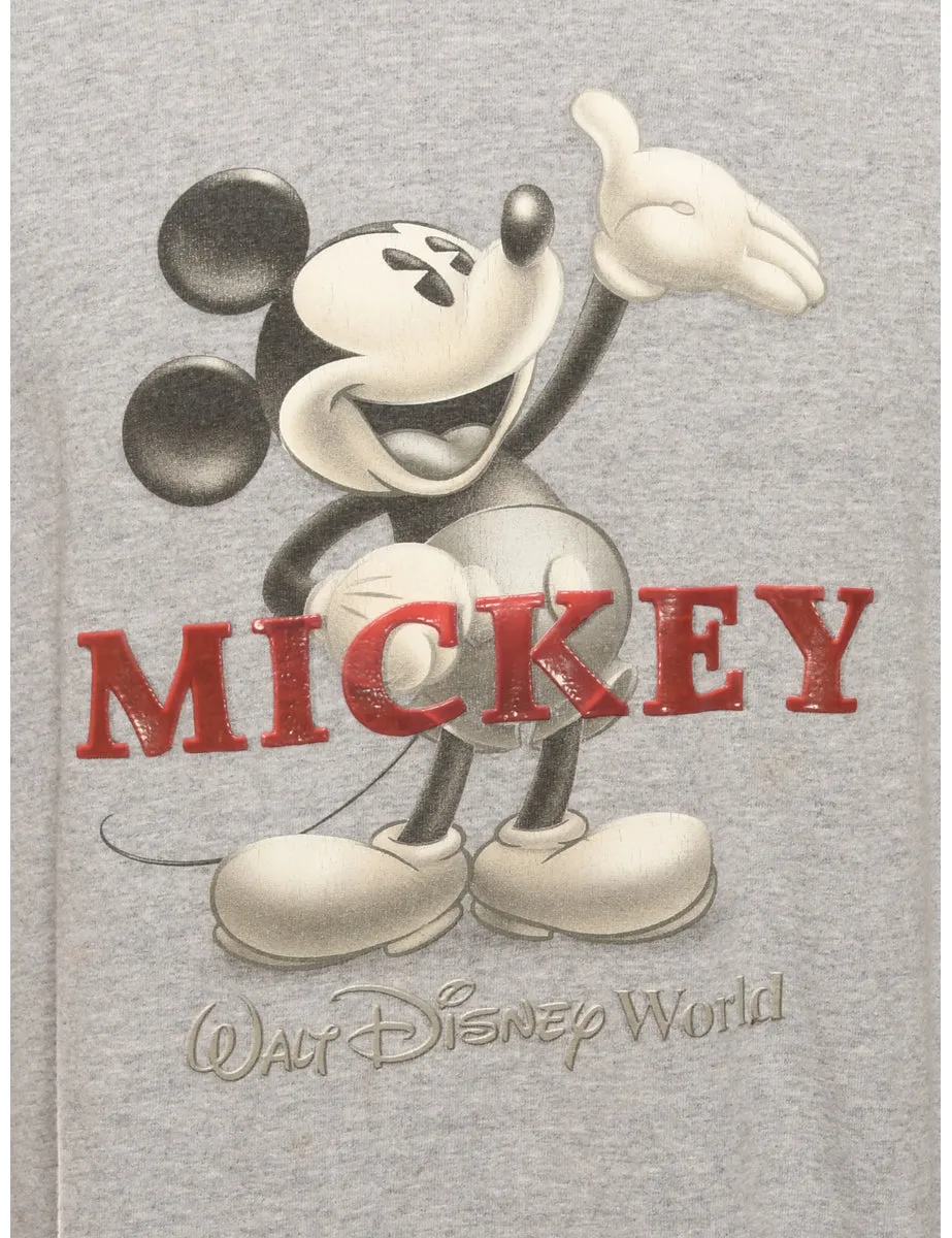 Light Grey Disney Mickey Mouse Cartoon T-shirt - L