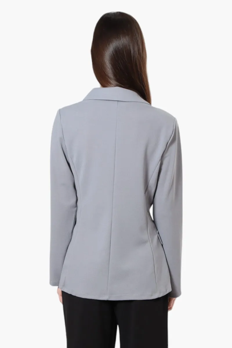 Limite Solid 2 Button Blazer - Grey