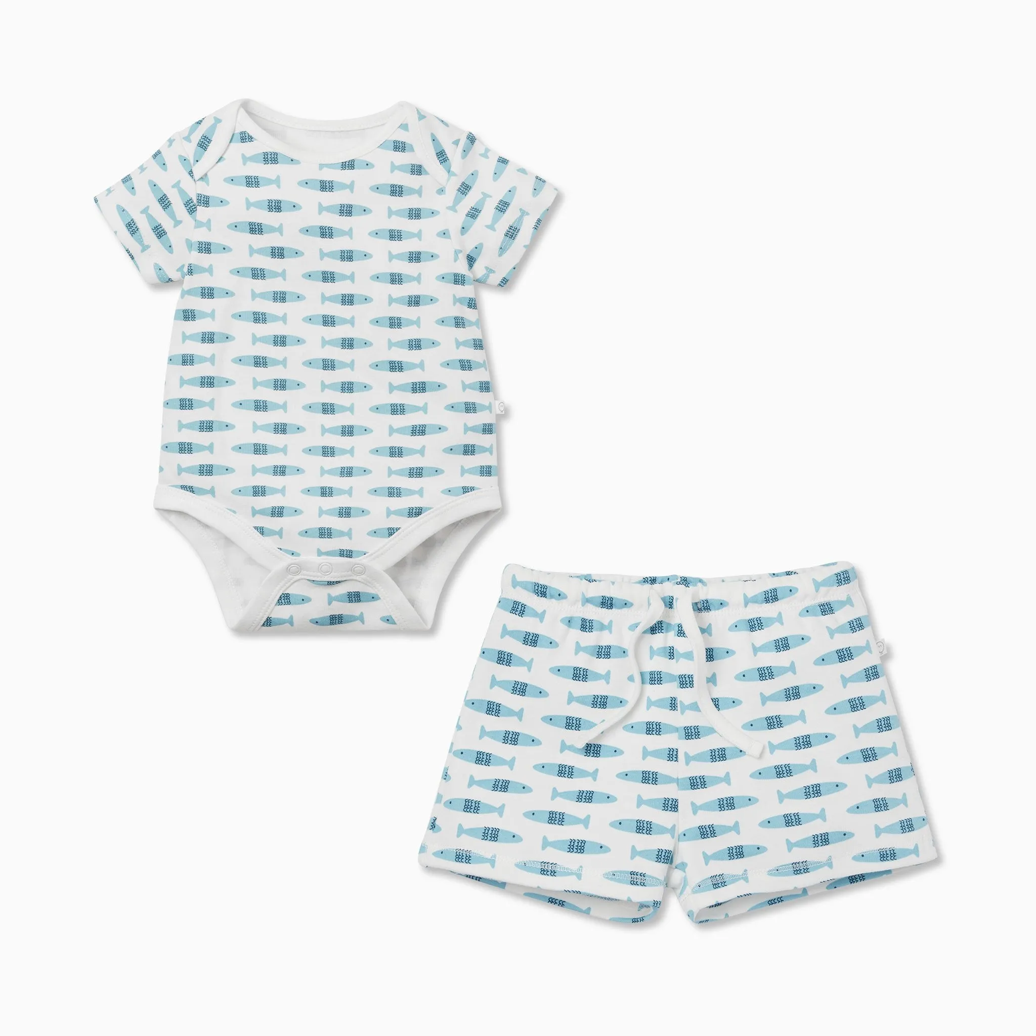 Little Fish Short Sleeve Bodysuit & Shorts Outfit