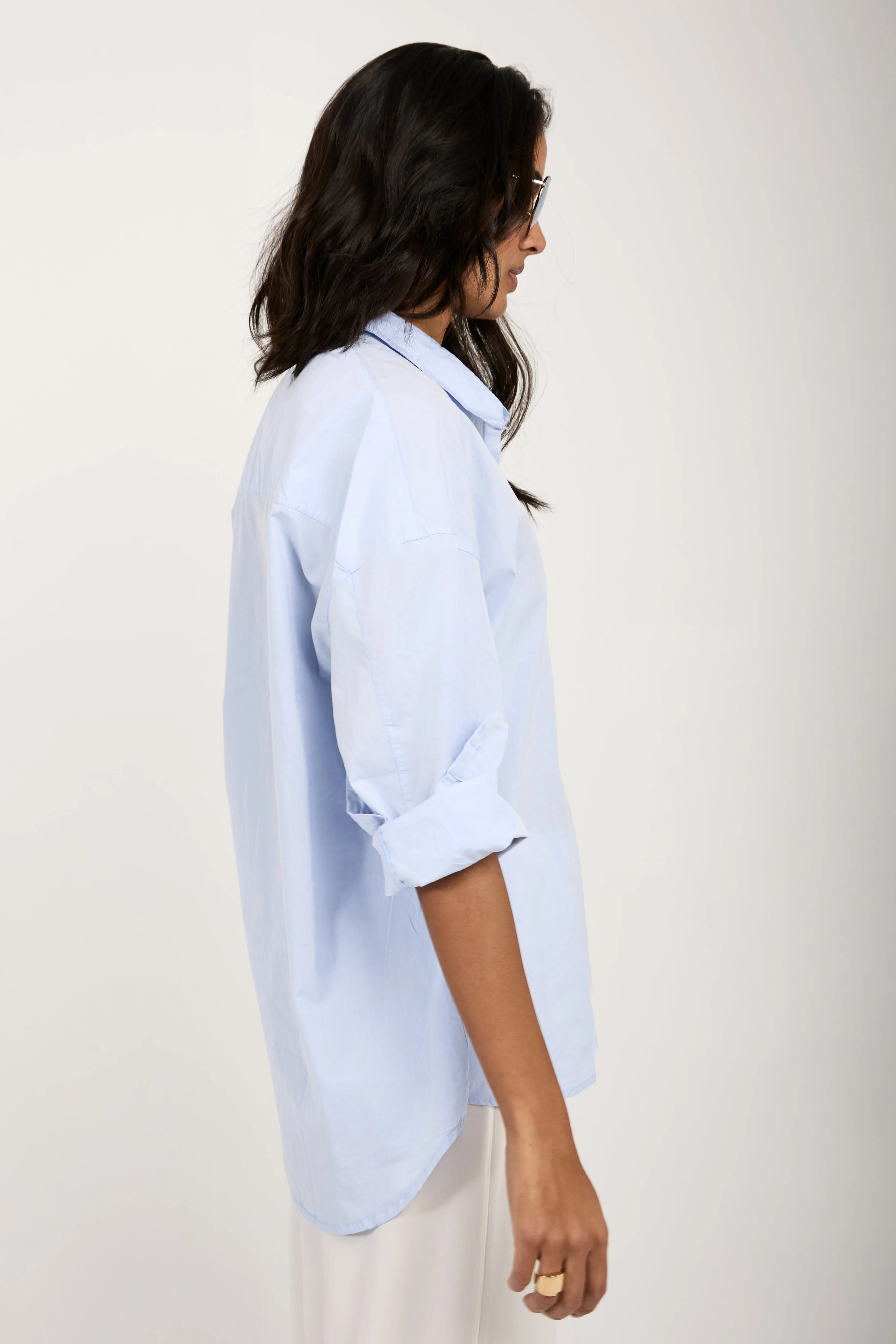 Long Sleeve Cotton Poplin Shirt in Dream