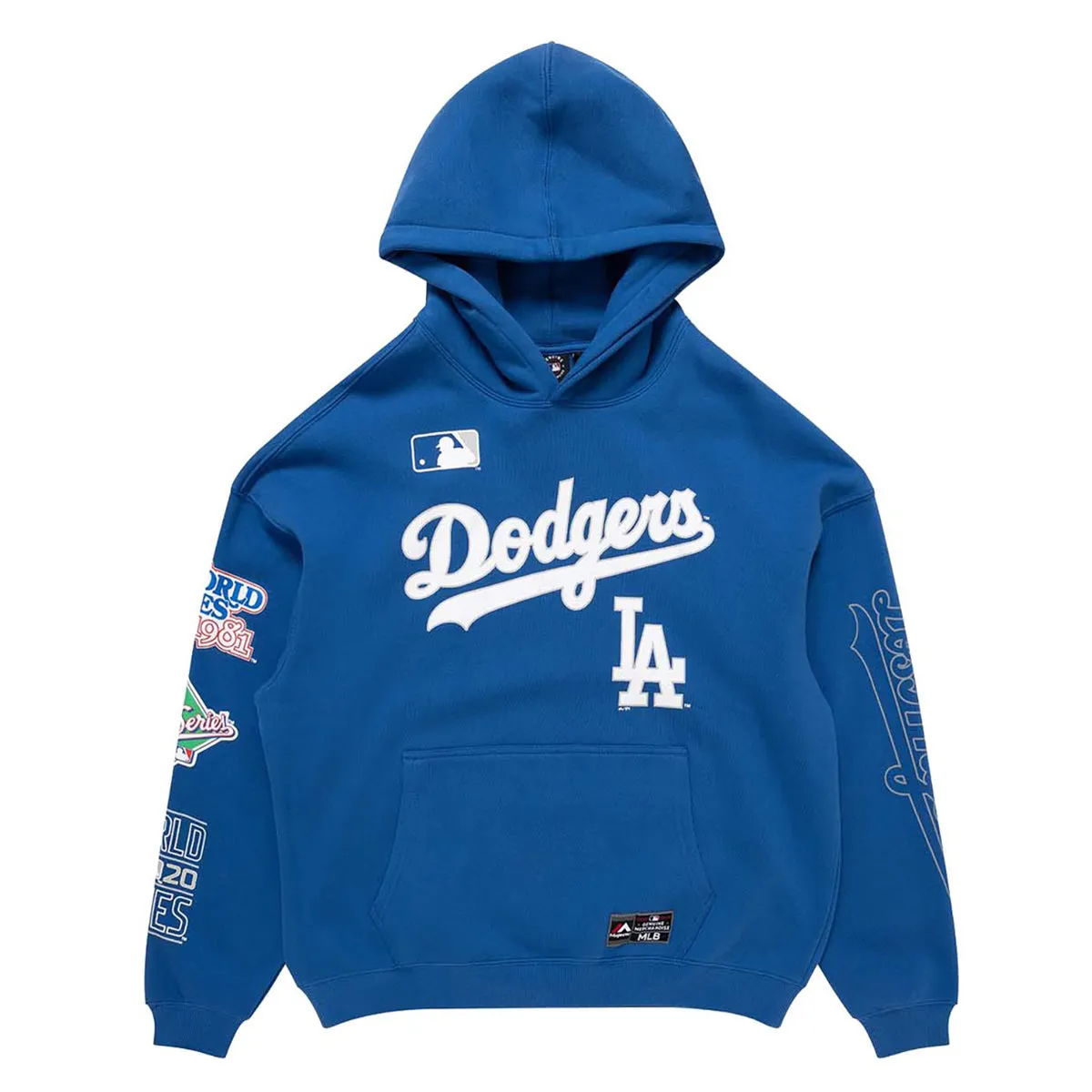 Los Angeles Dodgers Vintage OTH Hoodie MLB Faded Royal By Majestic