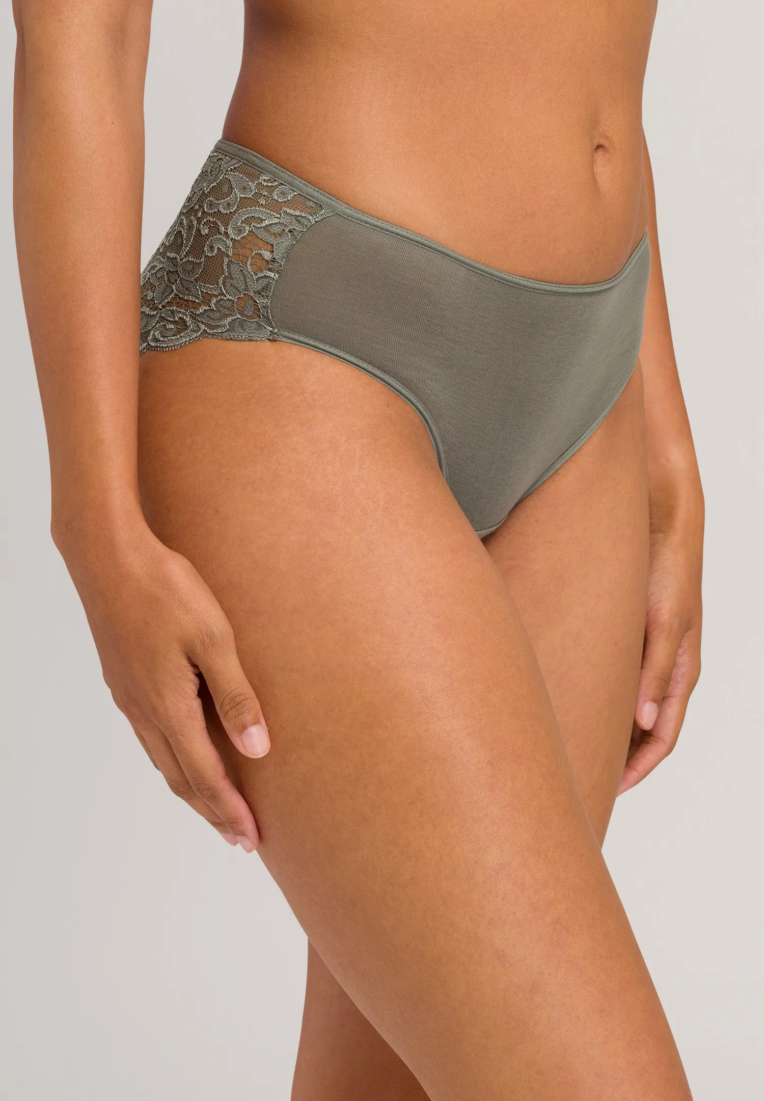 Luxury Moments Lace-Back Brief | Antique Green 71480-2668