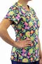 Maevn Women's V-Neck Print Scrub Top 1767 ANTQ Antique Floral <br> Sizes XS to 3XL