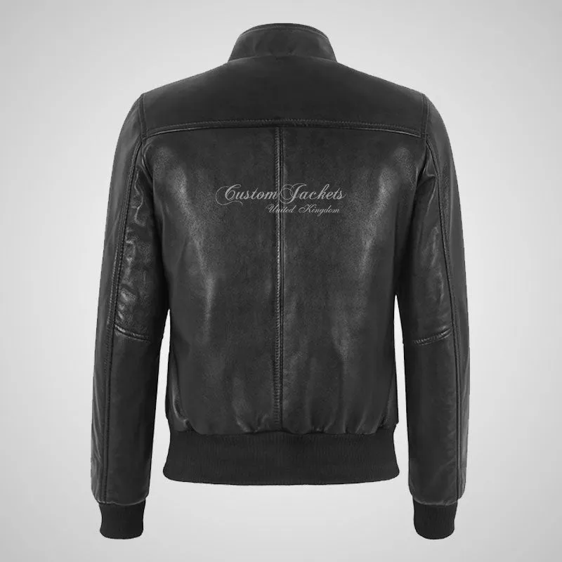 MALICE Ladies Black Bomber Leather Jacket