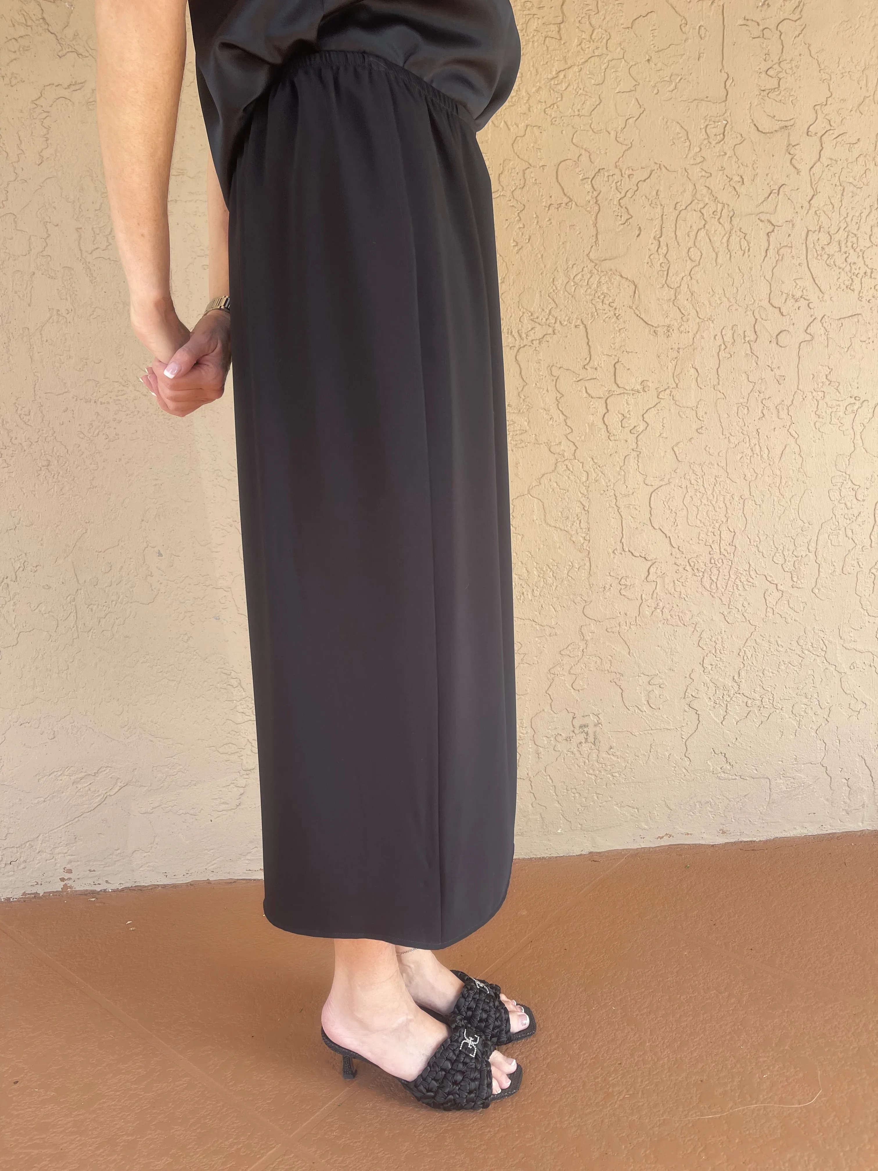 Matte Crepe Long Skirt