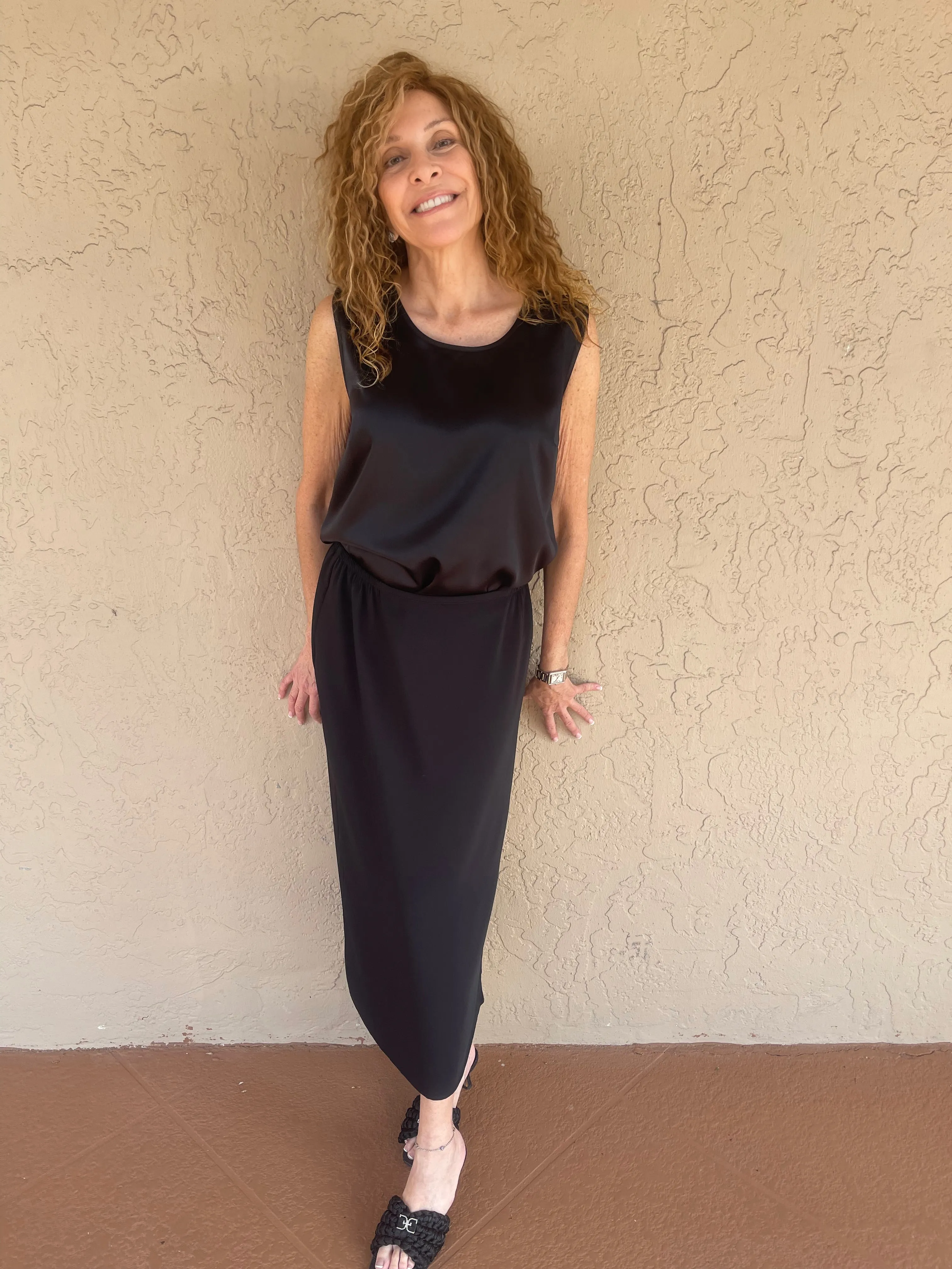 Matte Crepe Long Skirt